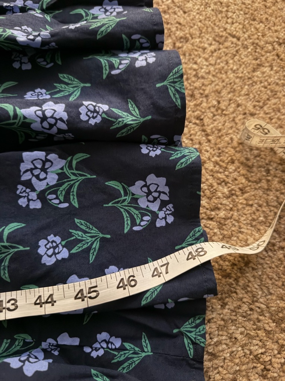 NWT J. Crew Navy Floral Cotton Tiered Midi Dress with Tie Sleeves Sz 8 Wedding - Picture 11 of 11